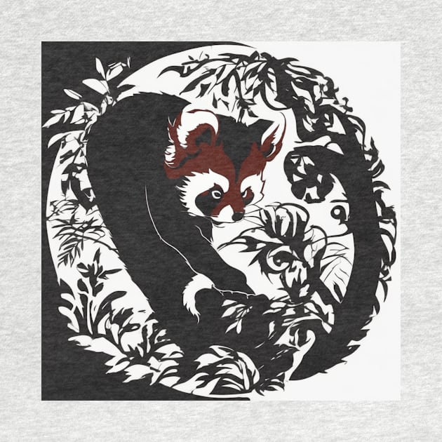 Red Pandas Shadow Silhouette Anime Style Collection No. 88 by cornelliusy